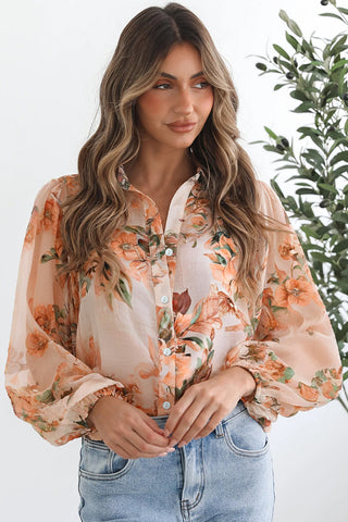 Floral Puff Sleeve Blouse