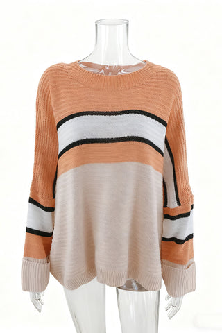 Oversized Striped Knit Sweater