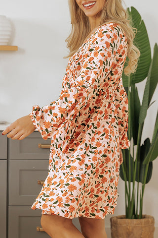 Floral Print Smocked Casual Dress