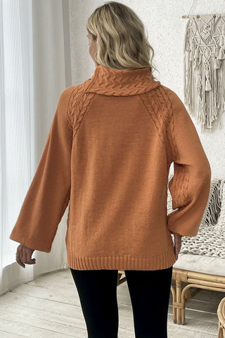 Turtleneck Cable Knit Sweater