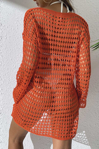 Mesh Long Sleeve Swimsuit Cover-Up