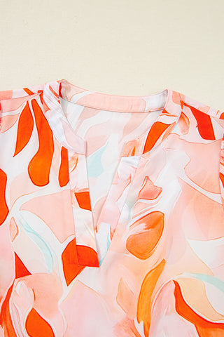 Abstract Tiered Half Sleeve Dress