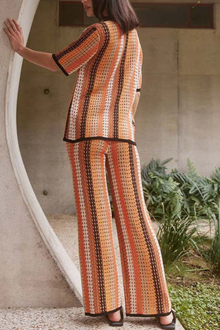 Button-Front Casual Two-Piece Set