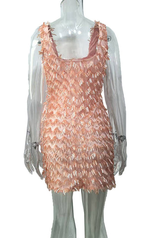 Textured Embellished Mini Dress