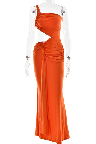 Cutout Maxi Dress with Ruched Details
