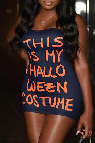 Strapless Halloween Casual Dress