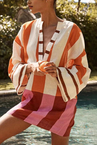 Striped Casual Tunic Dress