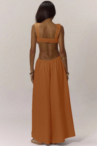 Cutout Jumpsuit with Flowing Skirt