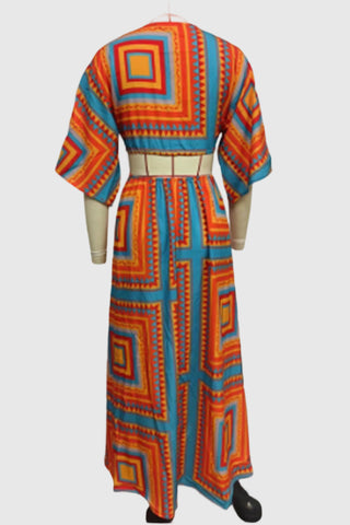 Geometric Pattern Maxi Dress