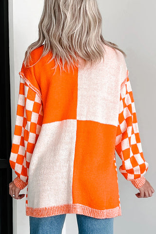 Checkerboard Knit Cardigan