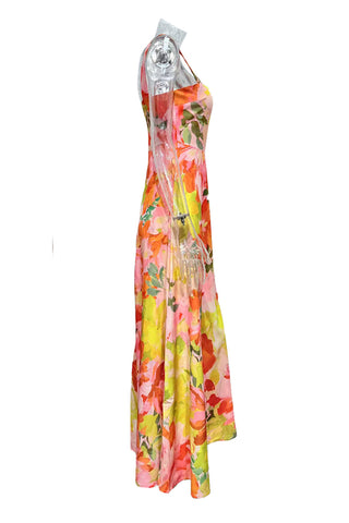 Floral Maxi Dress with Square Neckline