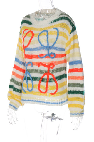 Striped Tie Pattern Sweater