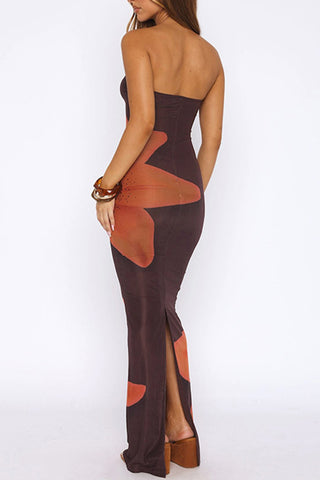 Strapless Floral Maxi Dress