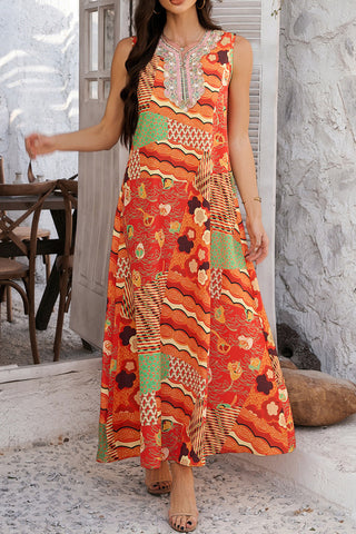 Bohemian Patchwork Maxi Dress