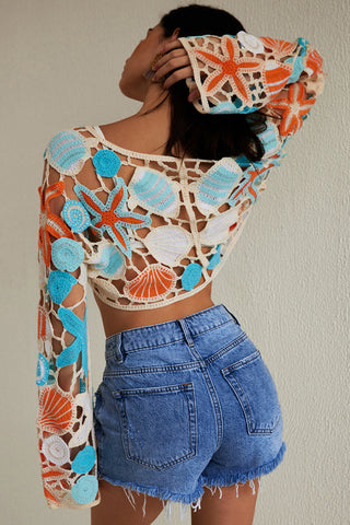 Crochet Cover-Up with Sea Motifs