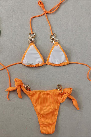 Chain-Detail Bikini Set