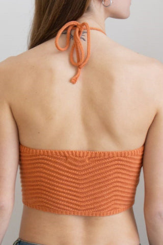 Chevron Halter Neck Crop Top