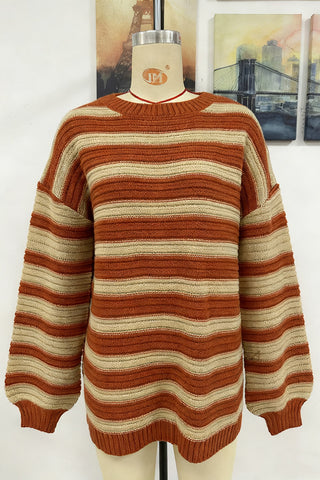 Striped Knit Pullover Sweater