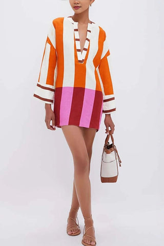 Striped Casual Tunic Dress