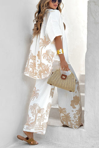 Printed Shirt and Pants Set