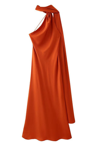 Asymmetric Neckline Casual Dress