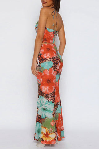 Floral Halter Maxi Suit Set