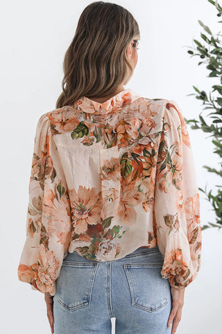 Floral Puff Sleeve Blouse