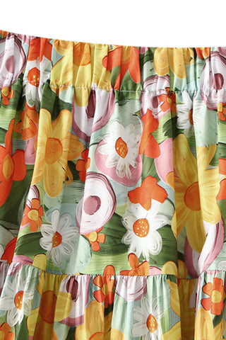 Floral Tiered Casual Skirt