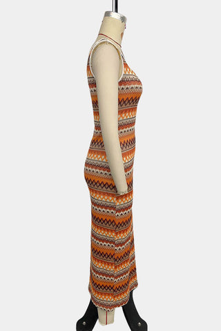 Geometric Print Vacation Dress