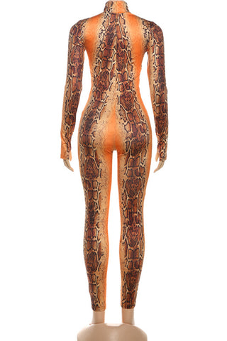 Snakeskin Patterned Jumpsuit