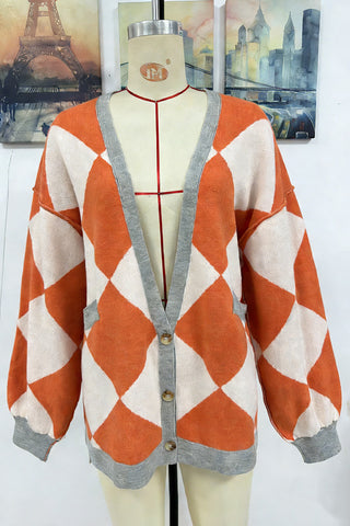 Geometric Patterned Cardigan