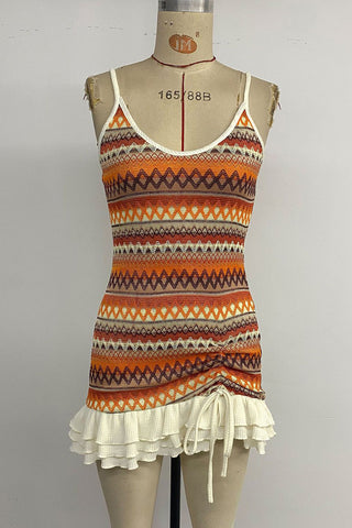 Patterned Sleeveless Casual Dress