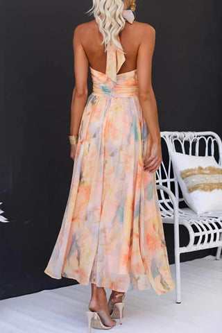 Halter-Neck Flowing Dress