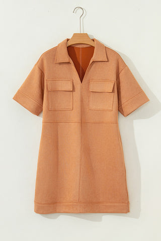 Short Sleeve Pocket Casual Dress