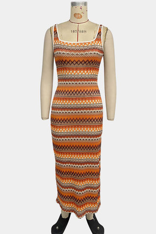 Geometric Print Vacation Dress