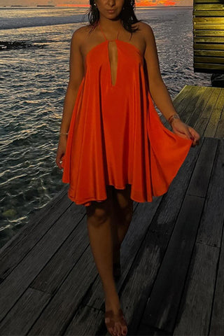 Flowy Halter Casual Dress