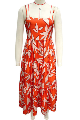 Tropical Print Tiered Dress