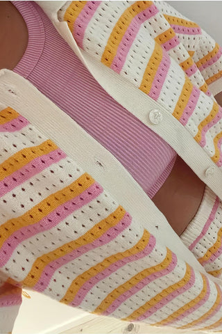 Striped Knit Short Set