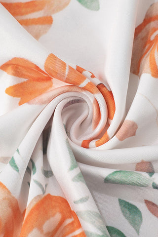 Floral Lace-Up Midi Dress