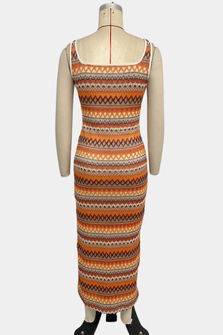 Geometric Print Vacation Dress