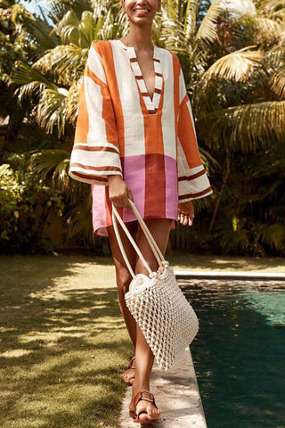 Striped Casual Tunic Dress