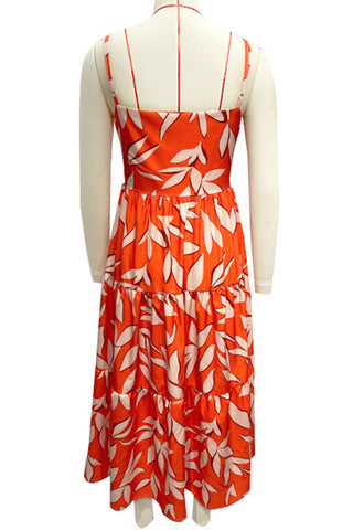 Tropical Print Tiered Dress