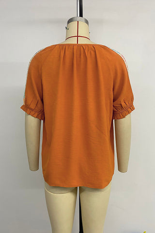 Floral Sleeve Peasant Blouse