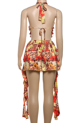 Tiered Ruffle Halter Dress