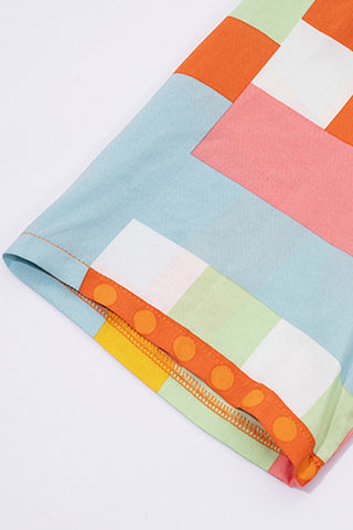 Colorblock Check Shirt and Shorts Set