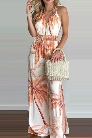 Tropical Halter Jumpsuit