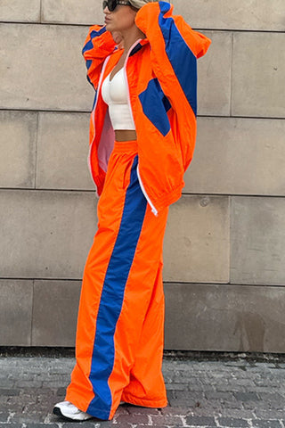 Chic Two-Piece Pants Set with Stripe Detail