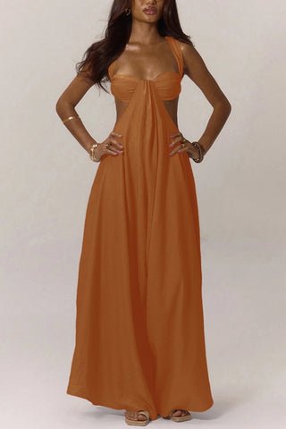 Cutout Jumpsuit with Flowing Skirt