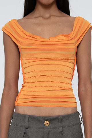 Ruffled Square Neck Tank Top