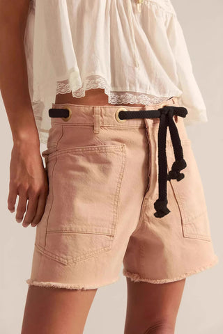 Lace-Up Denim Shorts